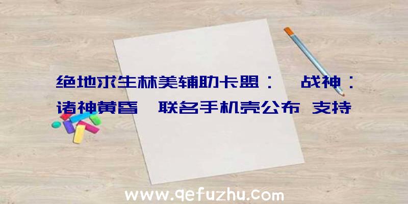 绝地求生林美辅助卡盟：《战神：诸神黄昏》联名手机壳公布